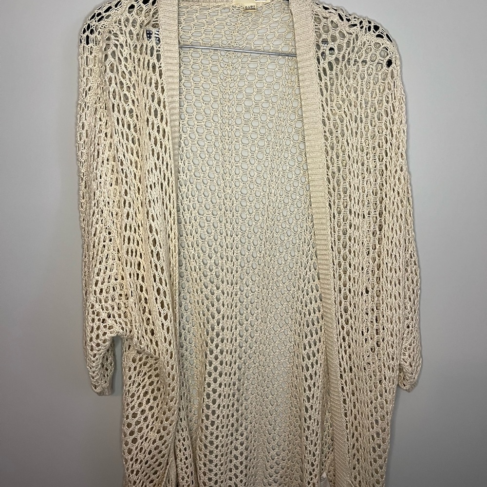 Garage Cream Knit/Crochet Cardigan- Small